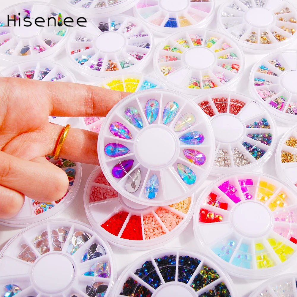 

High quality 31 style mixed rhinestone chameleon stone small irregular beads manicure wheel DIY nail decoration design
