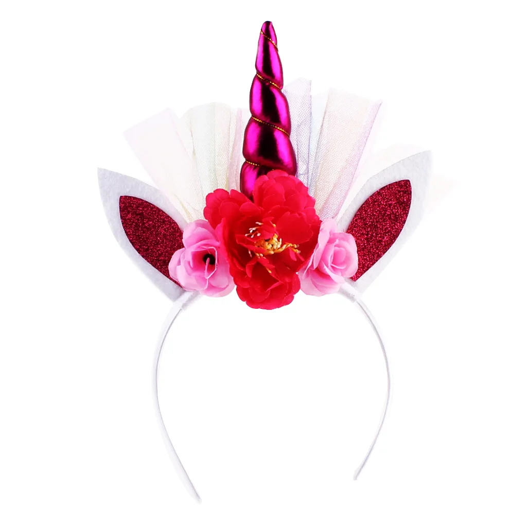Cute Unicorn Kids Girls Children Headwear Hair Hoop Hair Clips for Birthday Party Photo Prop Stage Show Hair Accessories