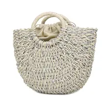 Новая модная женская сумка ручной работы плетеная солома сумка большой вместимости Летняя Пляжная сумка вечерние покупки WML99