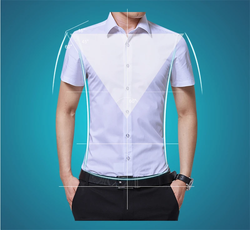 BROWON Brand New Formal Shirt Men Short Sleeve Shirt Turn Down Color Slim Fit Casual Shirt Plus Size M-5XL Camisa Masculina03