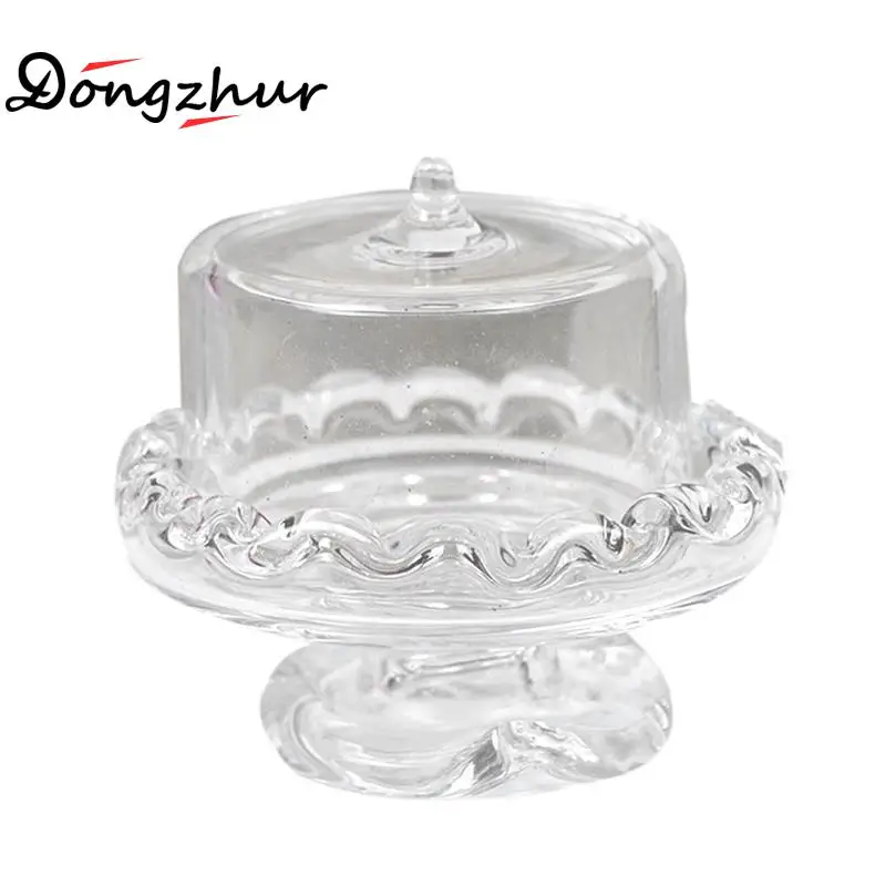 

Miniaturas Dolls House Furniture Transparent Glass Dessert Fruit Tray Dollhouse Miniatures 1:12 Accessories Clear Dessert Plate