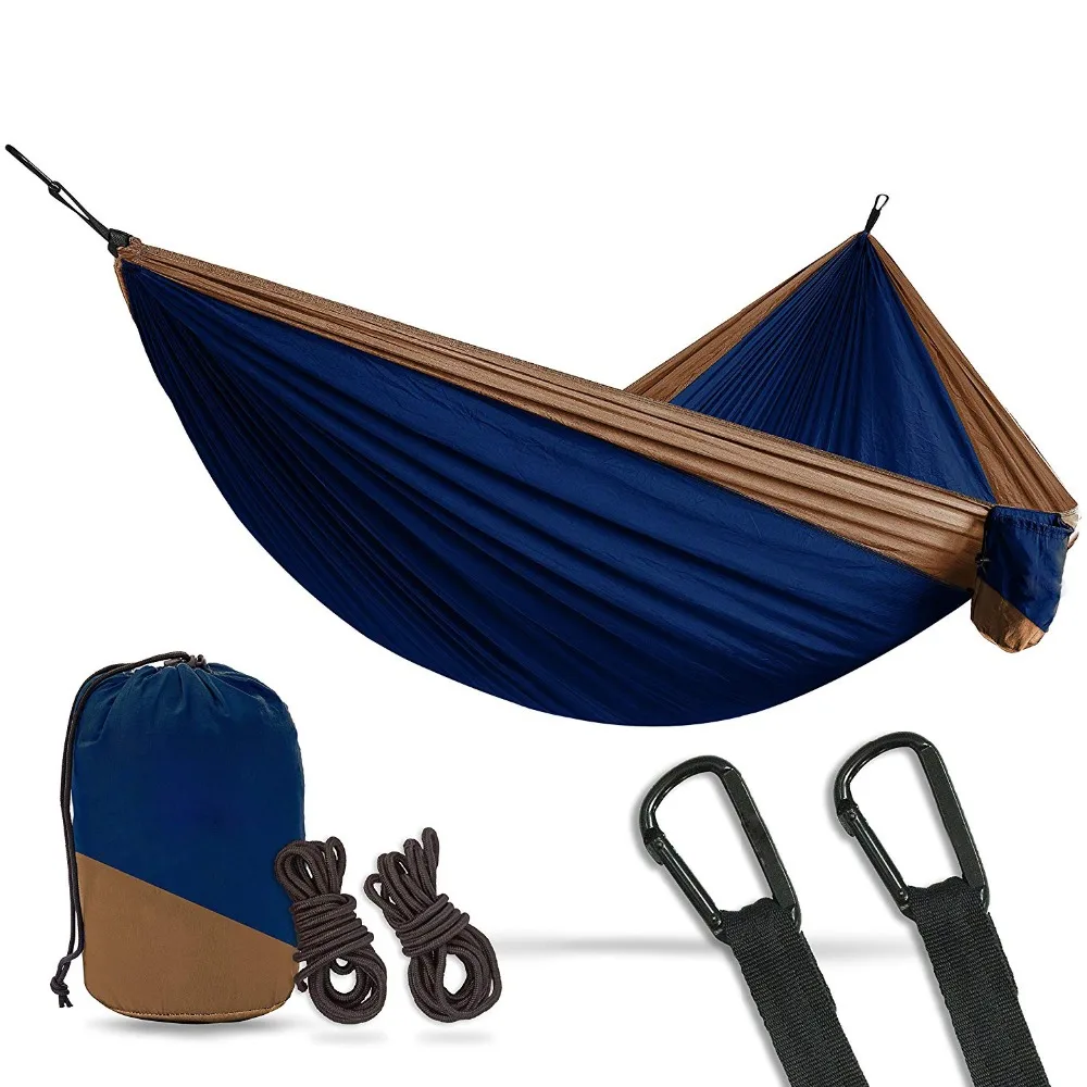 

2 Person Double Camping Hammock XL 10 Foot Nylon Portable Heavy Duty Holds 700lb for Sitting Hanging Big Crazy Promotion Sale