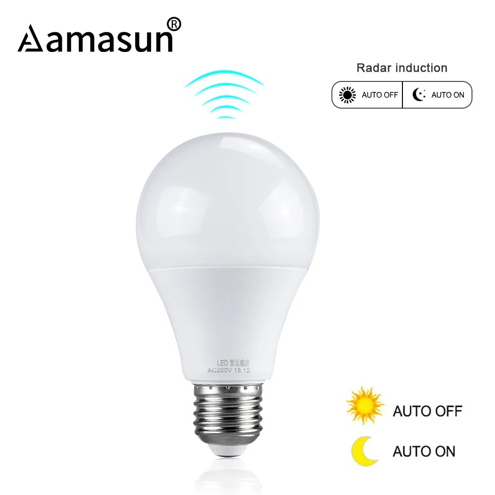 

LED E27 Radar Motion Sensor LED Bulb Auto On Off LED Lamp 10W 15W 20W 220V Energy Saving Bombillas Lighting in Night Darkness