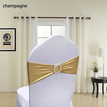 

200pcs Metallic Gold Silver Spandex Chair Sashes Bands Elastic Chair Cover Sash Wedding Party Chair Decor wen4469
