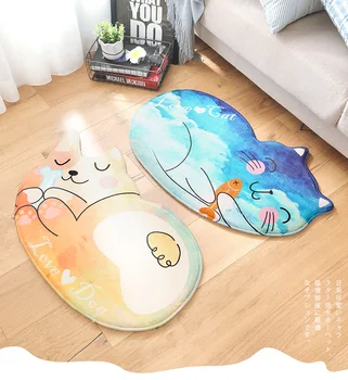

50*80cm soft cartoon sleeping cat rug living room door carpet bathroom doorway mat foot pad household carpet absorbent