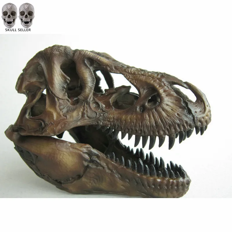 Online P Flame 1 12 Tiranosaurio Rex dinosaurio calavera artesanía resina fósil simulación calavera modelo para coleccionables