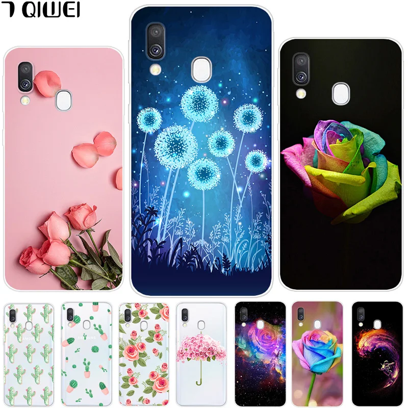 

D For Samsung A40 Case A405 TPU Soft Silicone Phone Case For Samsung Galaxy A40 Case A405F A 40 Cover Print Transparent 2019