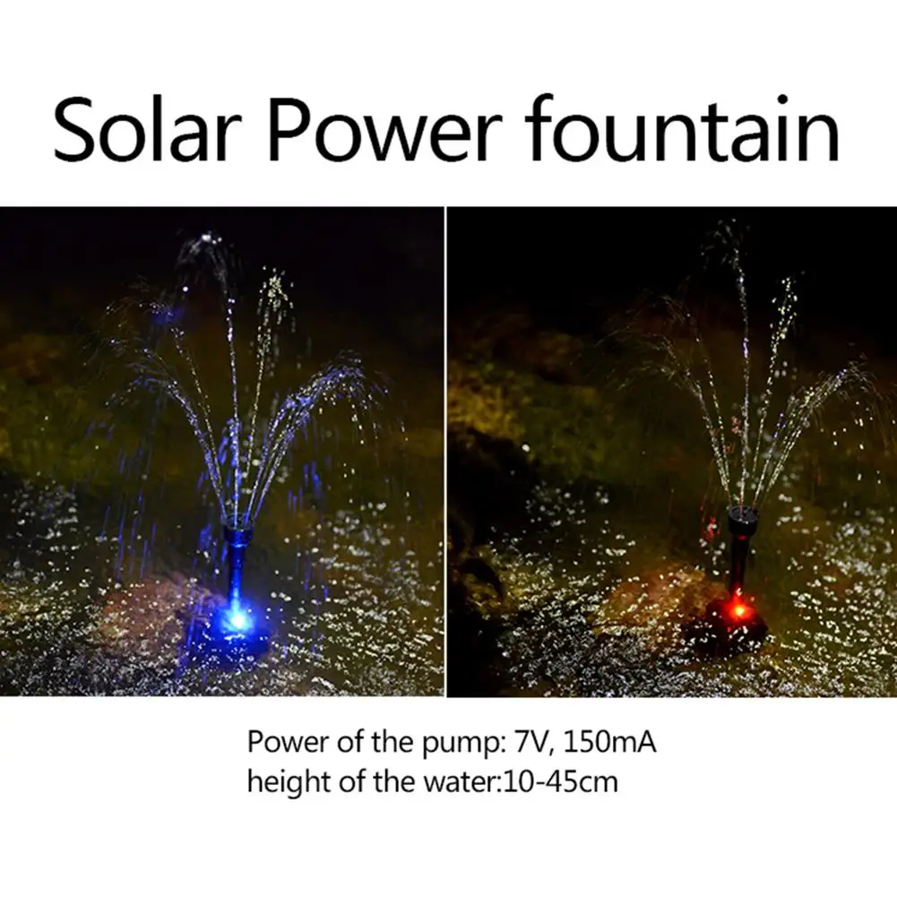 Цветной яркий светодиодный насос для фонтана на солнечной энергии 2,4 Вт светодиодный солнечный фонтан водонепроницаемый фонтан для пруда солнечный цвет батареи светодиодный свет