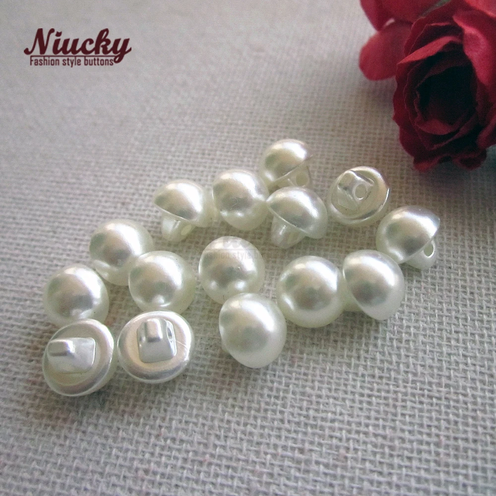 Niucky-Shank Mini Imitation Pearl Buttons for Clothing, Wedding Dress Sewing, Decorative Materials, 8mm, 9mm, P0301-010 4