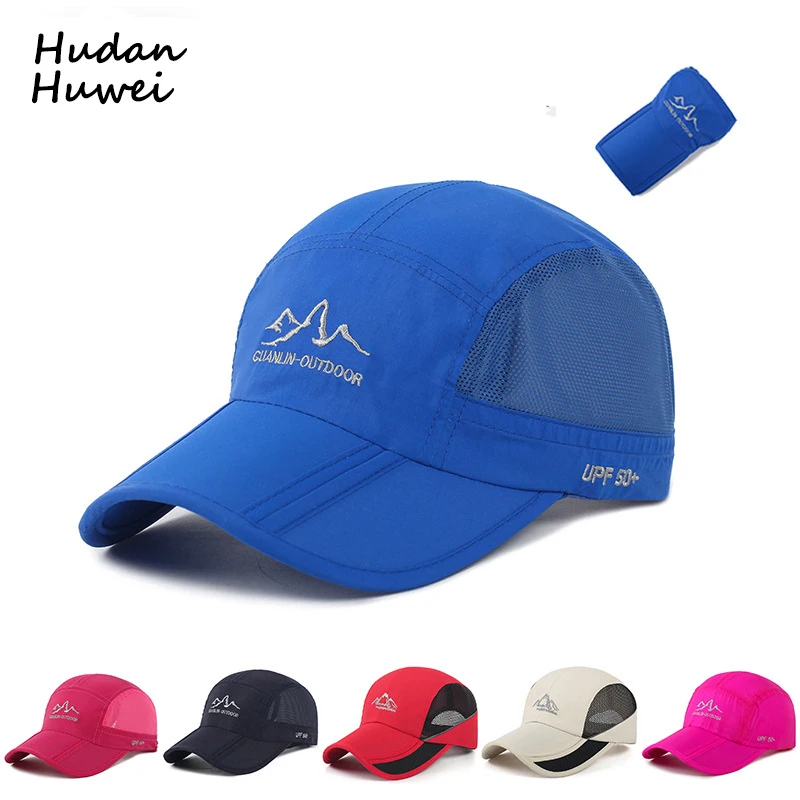 

Summer 3D Embroidery Men Women Baseball Cap Outdoor Mountaineering Sun Cap Folding Hat Breathable Mesh Fast Dry Caps GH-618