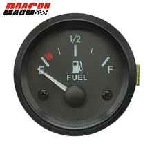 Medidor de combustível universal dragon medidor 52mm, medidor de combustível de carro preto concha branca luz de fundo medidor de aro sendor de aro automotivo 12v