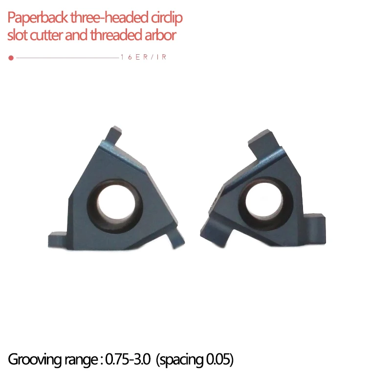 

10PCS 16ER IR2.25 GM10 Spring grooved knife Three head Flat top Shallow Knives For Turning Tool