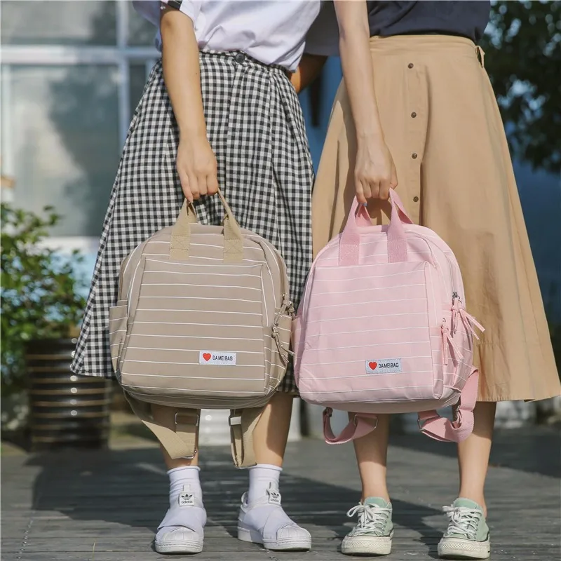 

Candy Color Canvas Straight Line Student Backpack Girl School Bag XCL02