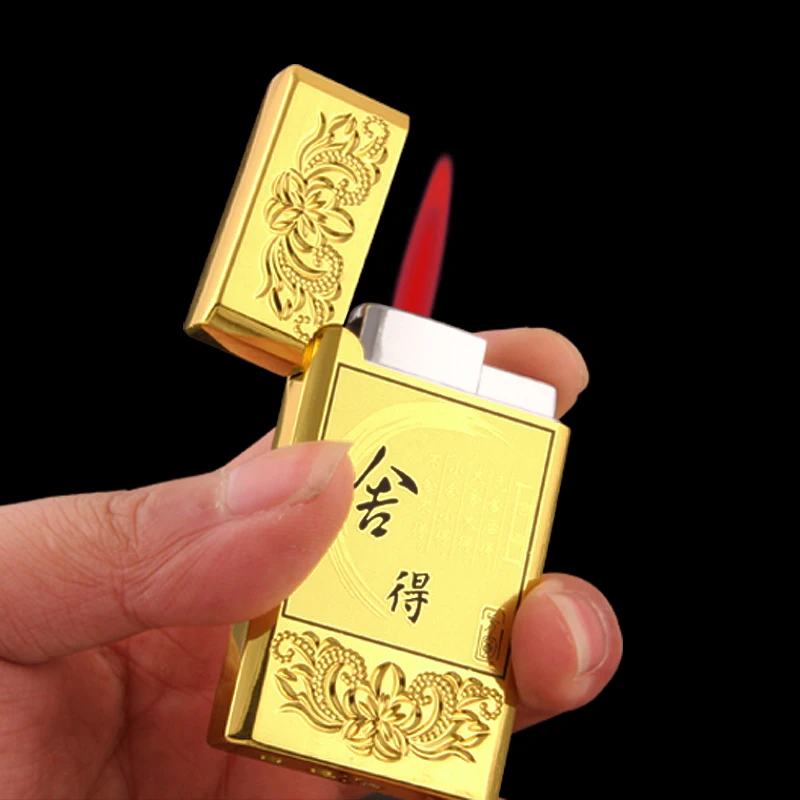 225 New Unique Creative Metal Straight Red flame Infalatable Gas