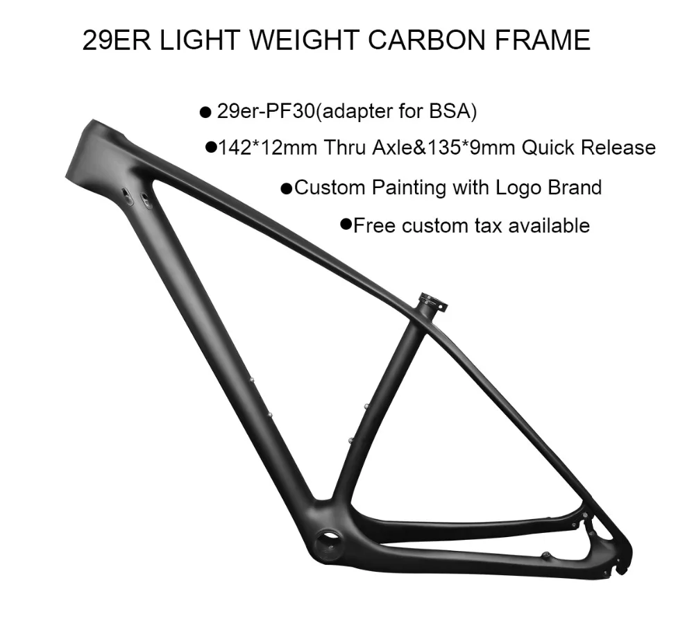 Sale Hug in stock! Full carbon mountain bike frame 29er/27.5er MTB frame UD matte 15" 17" 19" 21" custom painting XDB DPD  available 0