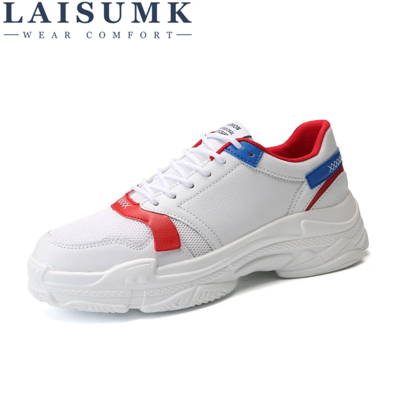 

Hot 2019 Fashion Casual Shoes Men Breathable Spring Leather Mesh Camping Shoes Men Sneakers Bounce Summer Outdoor Flats Shoes