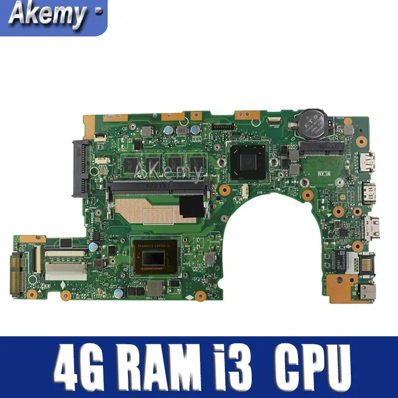 

Akemy S400CA Laptop motherboard for ASUS S400CA S500CA S400C S500C S400 S500 Test original mainboard 4G RAM i3 CPU