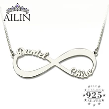 Personalized Infinity Necklace Two Name Necklace Silver Infinity Name Necklace Love Has No End Love Jewelry Christmas Gift