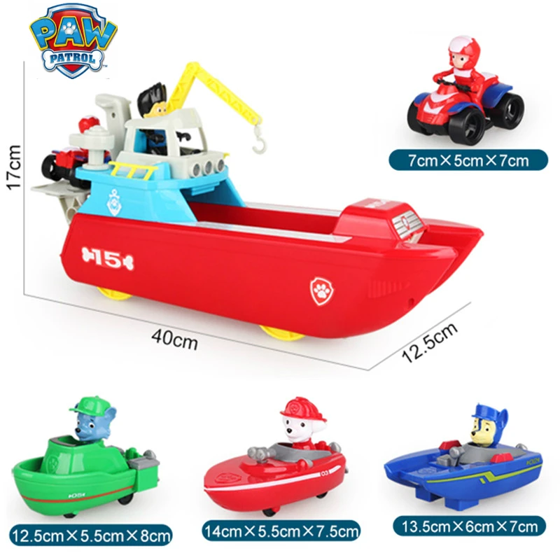 

Marine style Paw Patrol Dog Toys Patrol boat Yacht Ferry Command Center Patrulla Canina Action Figures toys for children Gift