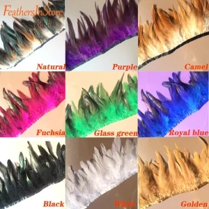 mix color remark 10 м/лот зеленый петух перья отделка бахрома лента для платья юбка одежда аксессуары - Цвет: mix color remark