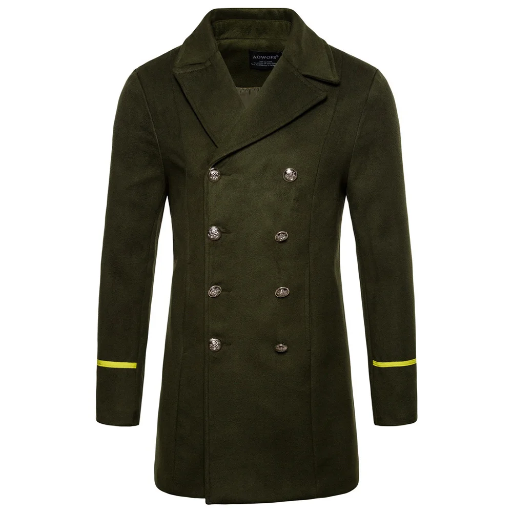 YJSFG HOUSE Brand Men's Wool Blends Jackets Military Style Autumn Coat
