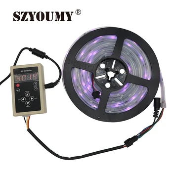 

SZYOUMY 10 PCS 5m 12V IP67 Tube Waterproof 6803 IC Magic Dream Color LED Flexible RGB Strips 30LED/m SMD 5050 Chasing Lights