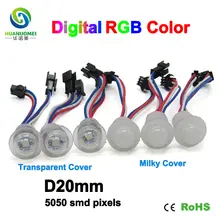 20 штук ucs1903 20 мм светодио дный RGB, пиксельный модуль свет рекламы световой короб rgb светодио дный Модуль 12 В дисплей программируемый светодиодный ярмарочных огней