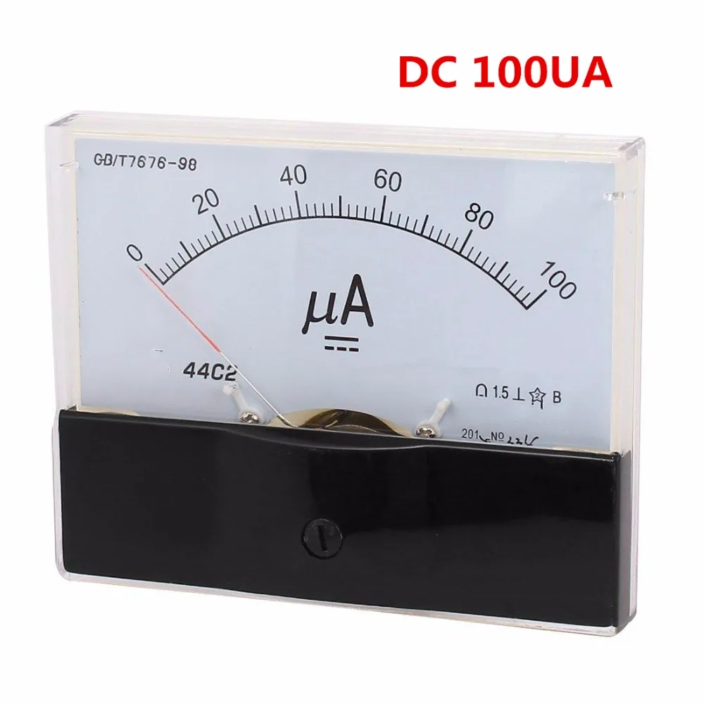 Аналоговый амперметр DC 50UA 100UA 200UA 300UA 500UA панель амперметра измеритель тока 44C2
