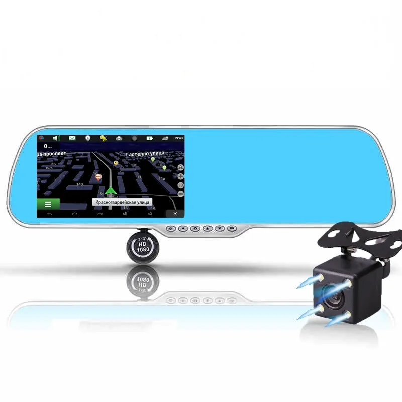 Ecartion 5 &quotAndroid сенсорный Автомобильный видеорегистратор GPS навигатор зеркало