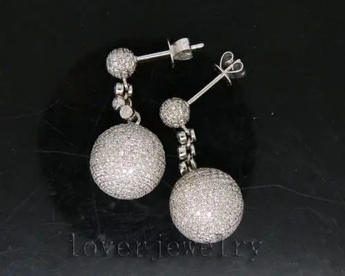 

Natural Diamonds Earrings,Dia Dangle Earrings In Solid 14Kt White Gold For Sale