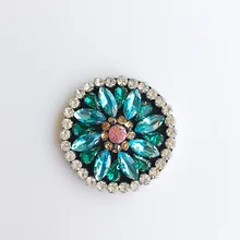 Высококачественный круговой брошь стекло патч пользовательские кольцо с бриллиантом кристалл алмаза пальто аппликацией ручной работы DIY аксессуары