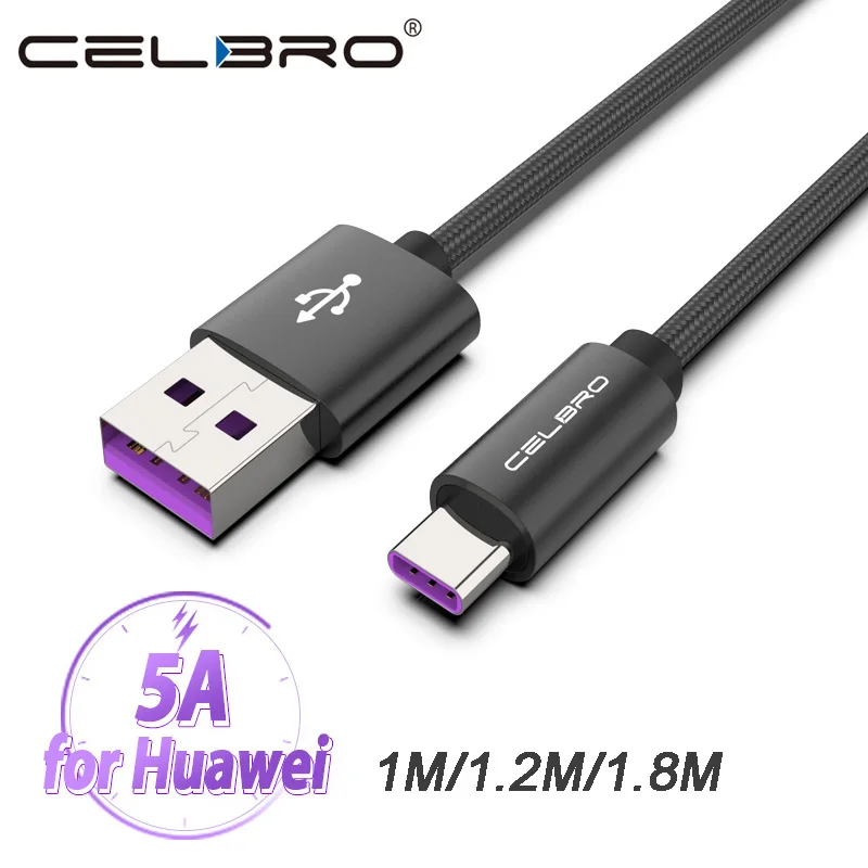 5A USB зарядное устройство кабель для зарядки телефона кабель Usb C для huawei P30 Pro Lite Honor 20 10 8 Supercharge type-C кабель каво Usb провод