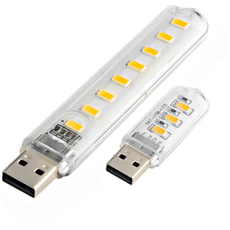 Новый мини светодиодный USB фонарик 3 Led/8 LED SMD фонарь лампа портативный