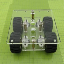 Mini DIY N20 Smart Car Chassis Transparency Clear Acrylic 4WD Two Layer RC Robot DIY Kit N20 Motor Wheels 90*90mm