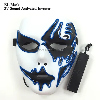 

3V Sound activated Driver+EL Wire Flashing Mask Props LED neon light Masquerade masks birthday party decorations