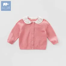 DB8702-1 dave bella/осенний Модный Кардиган для маленьких девочек, Детское пальто для малышей, милый детский вязаный свитер