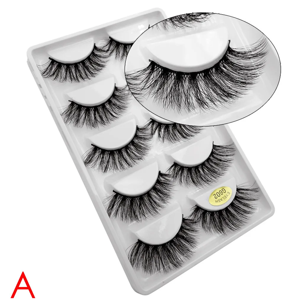 

NEW Luxury 5Paire 3D False Lashes Fluffy Strip Eyelashes Long Natural Party Makeup L makeup eyelash extension Curl Thick 8W2