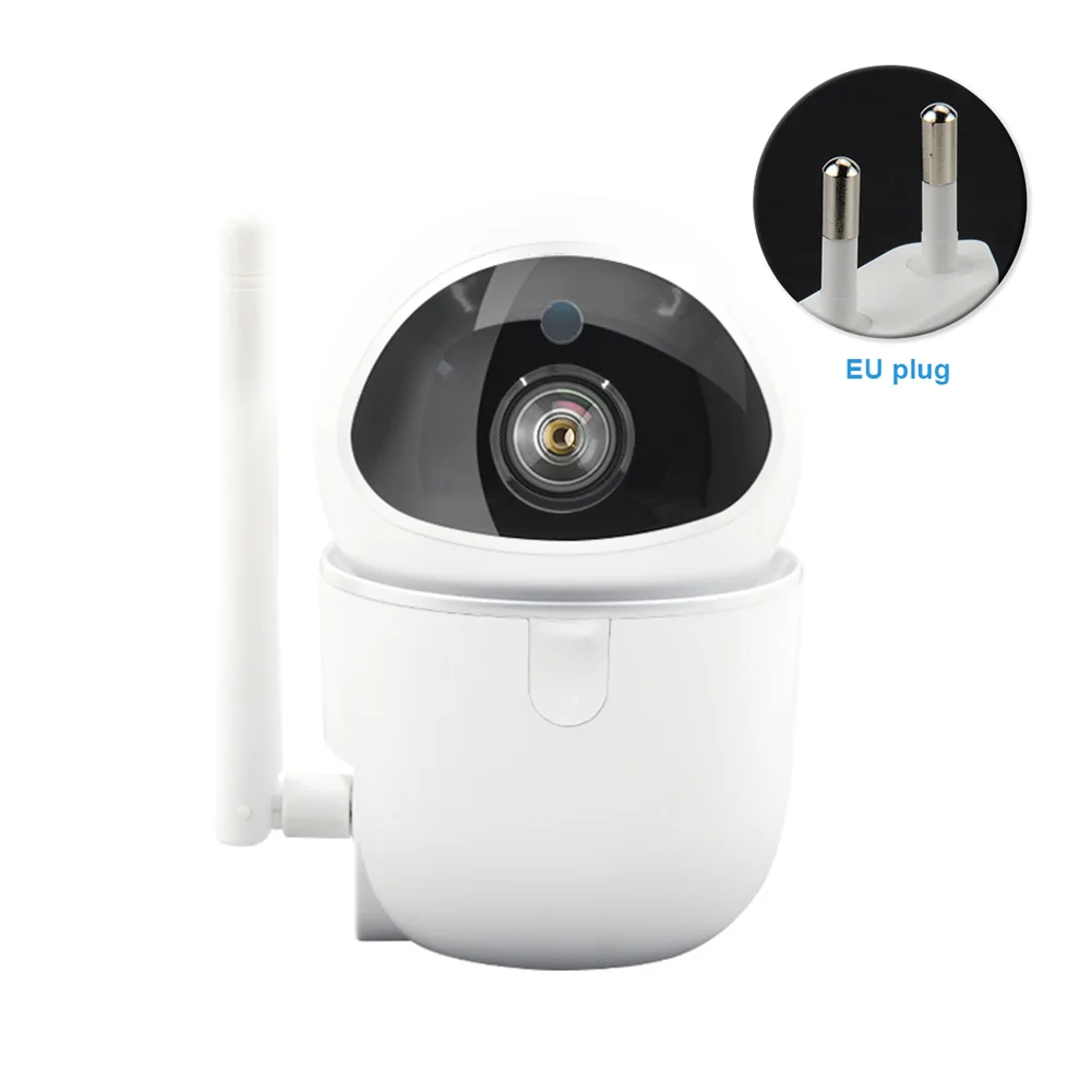 

Wireless Webcam Surveillance Panoramic Night Vision Camcorder Indoor Plastic Automatic Detection Shaking WIFI Camera White