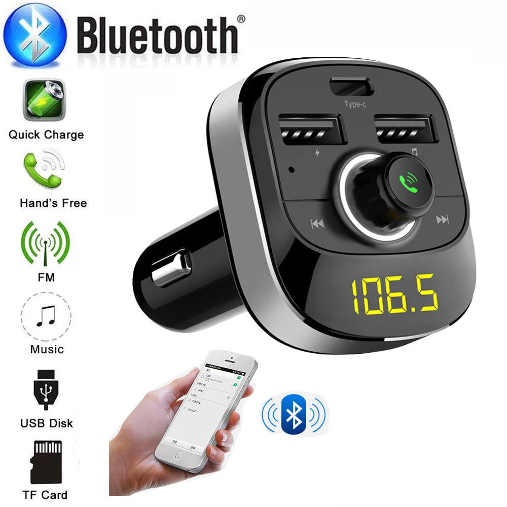 

Fast-charging Bluetooth Car Kit Wireless Receiver Kir Radio-Adapter MP3 Player Car Charger FM-Transmitter Intelligent Digital
