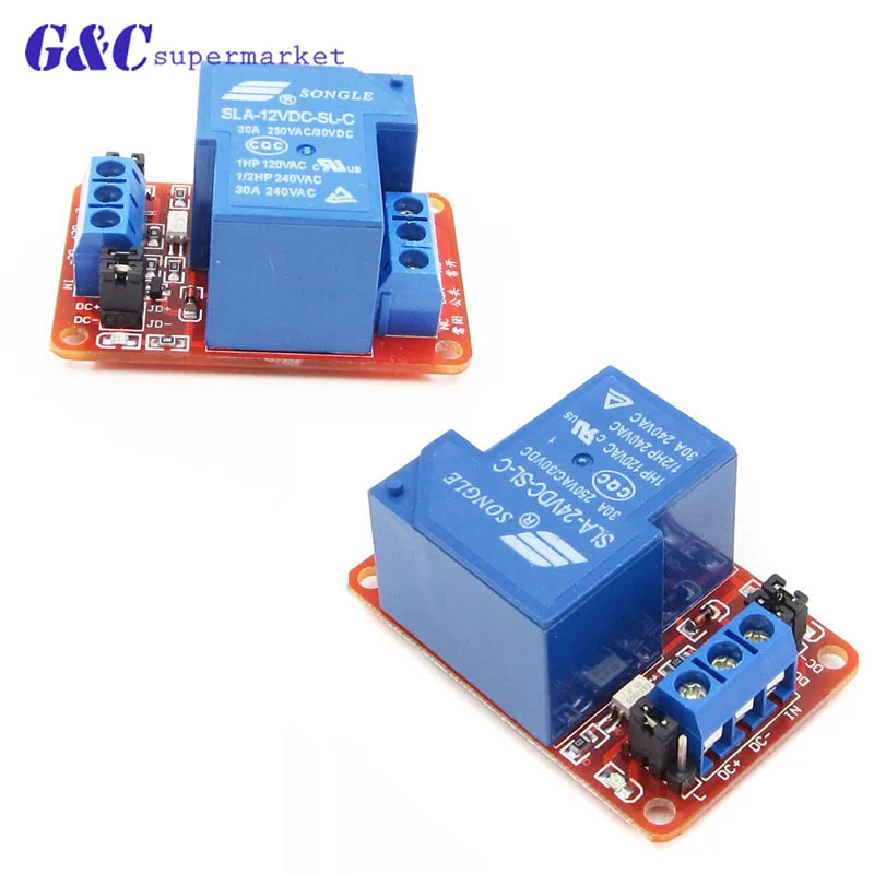 

DC 5V 12V 24V 30A Relay Module Board Shield with optocoupler Support High and Low Level Trigger