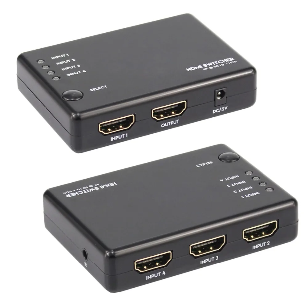 HDMI Switcher 4x1 Switch Box 4 in 1 out HDMI 2.0 Converter Selector HDCP 2.2 for HDTV Xbox PS3 PS4 Multimedia Remote IR Receiver