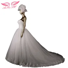 AnXin SH Designer Limited edition quality font b wedding b font dress fashion brief lace sweetheart