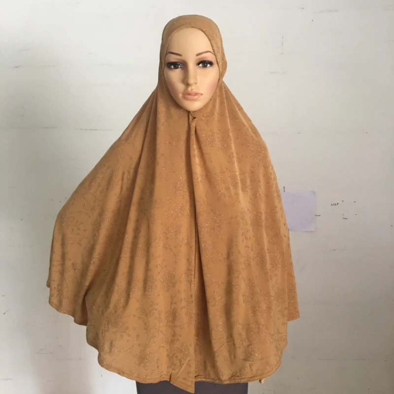 H1385 новейший большой размер хиджаб блеск молиться хиджаб, мусульманский шарф крышка бюст джибаб химар