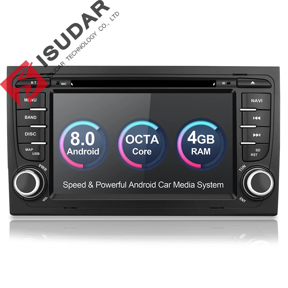 Isudar Car Multimedia Player Car Radio 2 Din GPS Android 8.0.0 Stereo