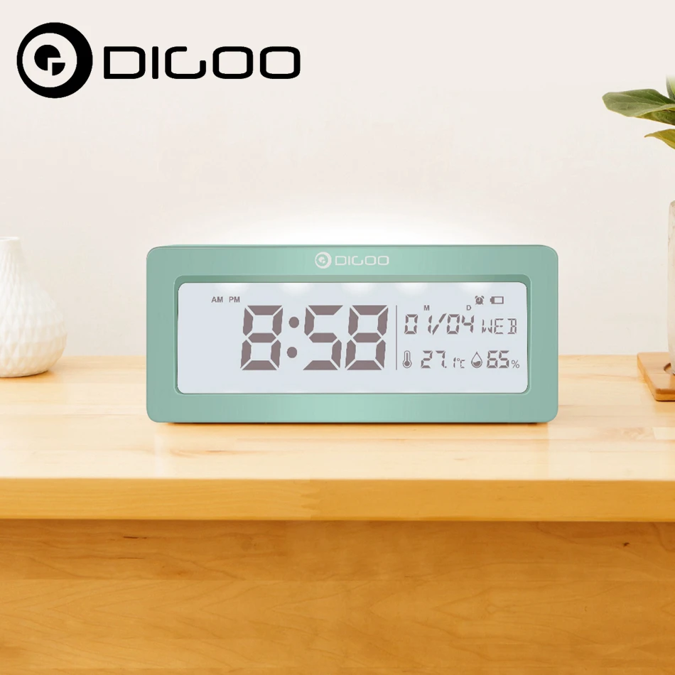 

DIGOO DG C4X Multifunctional Alarm Clock with LCD Display Thermometer Hygrometer Humidity Calendar Memory Function Smart Home