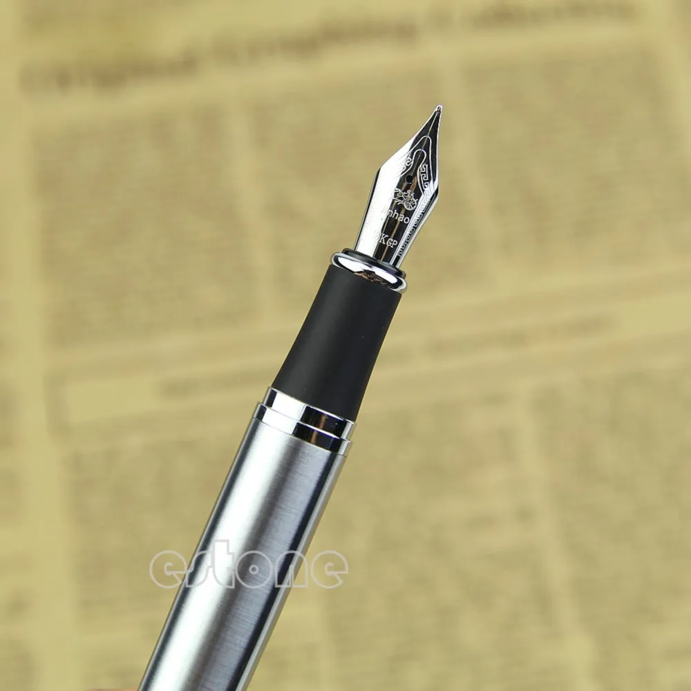 Jinhao X750 нержавеющая сталь средний Серебряный 18KGP перьевая ручка Новинка Горячая Прямая поставка