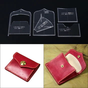 

1 Set DIY Home Leather Craft Small Coin Bag Wallet Die Acrylic Template Stencil Sewing Patterns 10*9.5*1.5cm