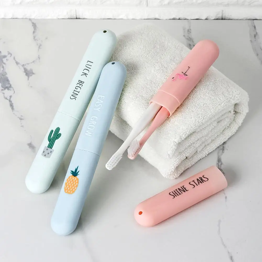 

Flamingo Cactus Design Toothbrush storage box Portable Toothbrush Box Organizer Holder Storage Cover Travel Box Bathroom Storage