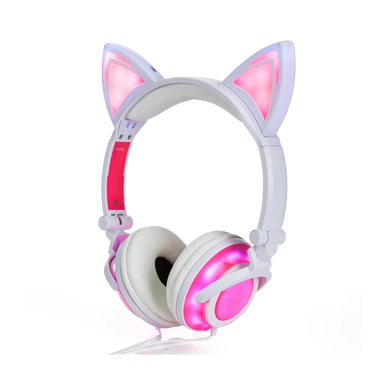 

FORNORM 2018 Cat LED Headphones Cat Headphones Adult and Children Flash Luminous Headphones Headphone Gaming