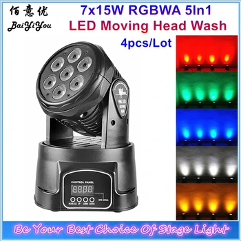

Mini Moving Head Mini Wash 7x15W RGBWA 5In1 LED Moving Head Light Wash Club Light 7pcs 15W LED Mini Wash Moving Head